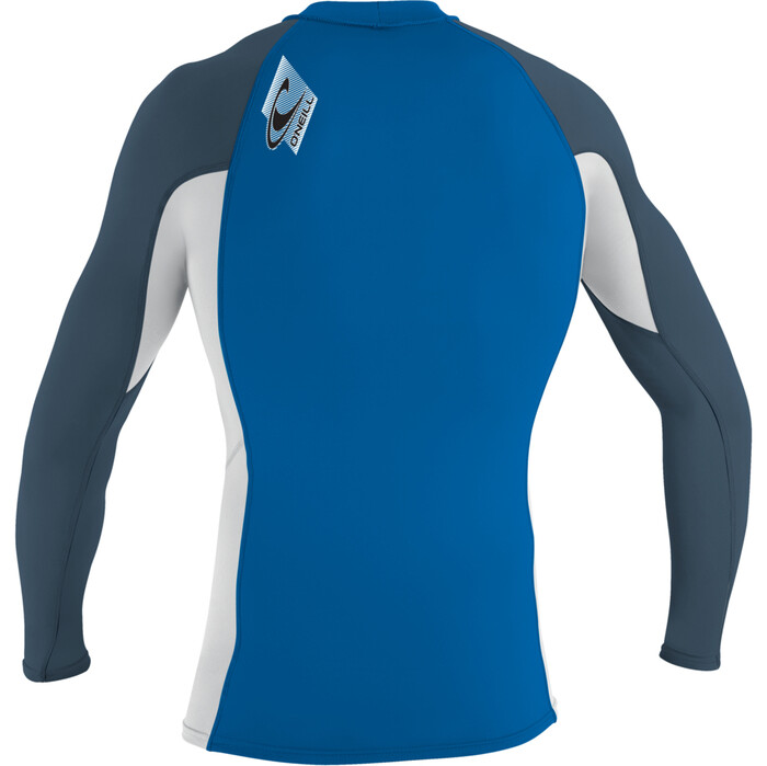 2024 O'Neill Youth Premium Skins Long Sleeve Rash Guard 4174 - Ocean / White / Copen Blau